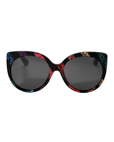 gucci 57mm mirrored cat eye sunglasses|gucci rainbow cat eye sunglasses.